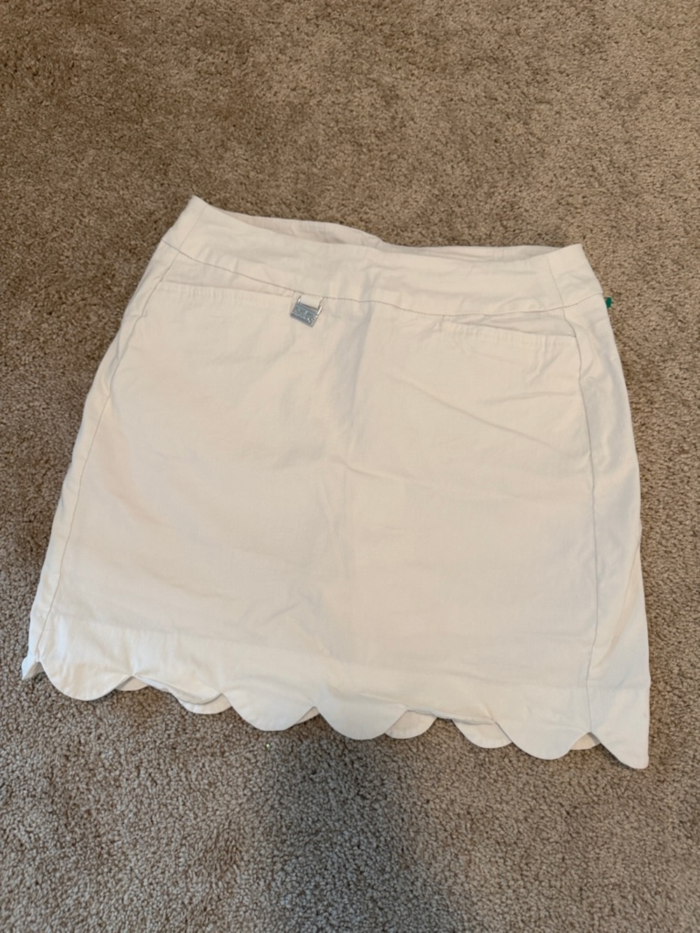 White Lulu-B Scallop-Hem Women's Skort